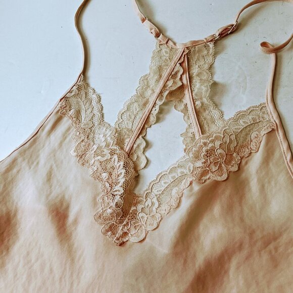 In Bloom by Jonquil Blush Lace Trim‎ Sheer Camisole Sleepwear Cami Womens Small - Picture 8 of 8